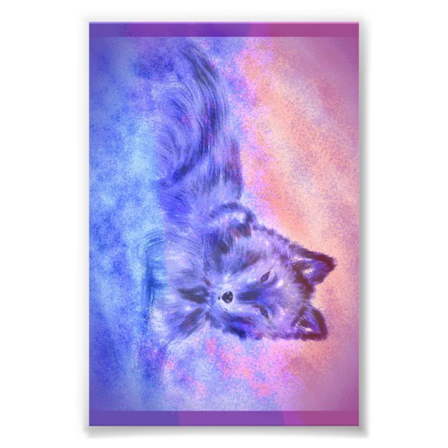 Foto Lobo no pôr do sol de neve (Frente)