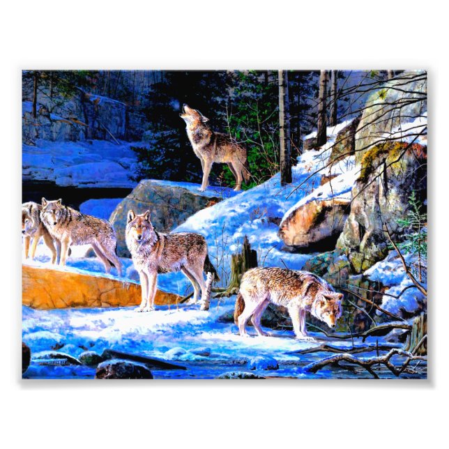 Foto Lobos na pintura da neve (Frente)
