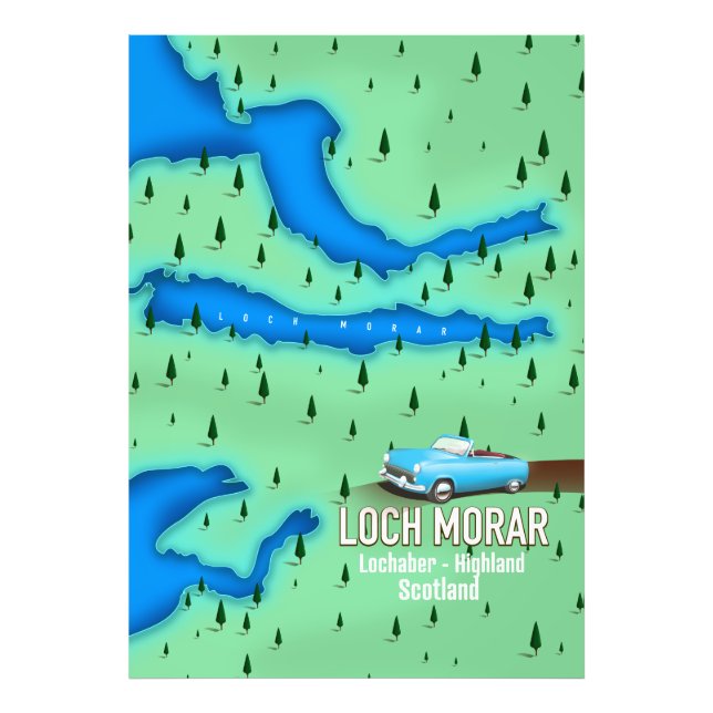 Foto Loch Morar Lochaber Highland Escócia mapa (Frente)