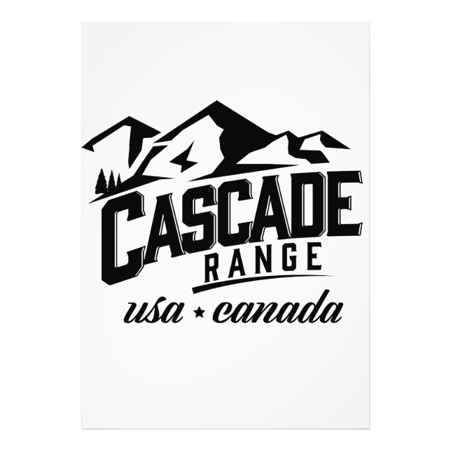 Foto Logotipo da Cordilheira Cascade EUA Canadá. (Frente)