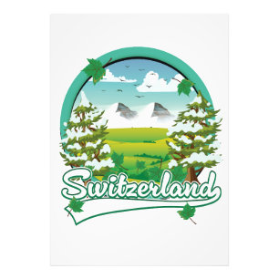 Foto logotipo de viagem retrô da Suíça