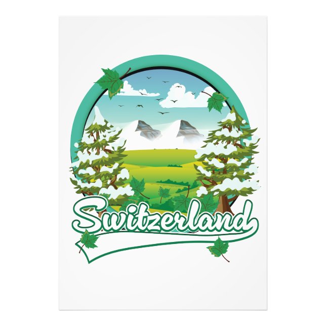 Foto logotipo viagem retrô da suiça (Frente)