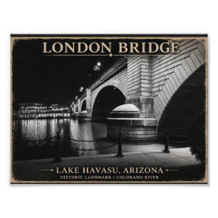 Foto London Bridge Noite em Preto e Branco