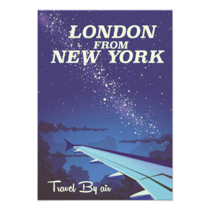 Foto Londres - poster de voo de New York Vintage