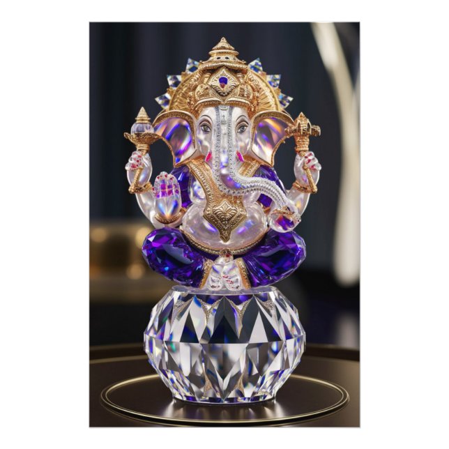 Foto Lorde Shree Ganesha Crystal & Diamond Escultura (Frente)