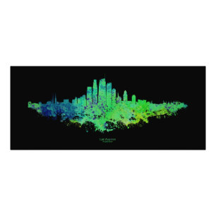 Foto Los Angeles City Skyline - Verde limão Azul
