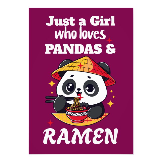 Foto Love Pandas and Ramen (texto branco) (Frente)