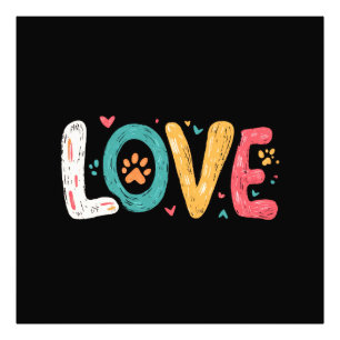 Foto LOVE Paw – Tipografia Artística Fofa para Amantes