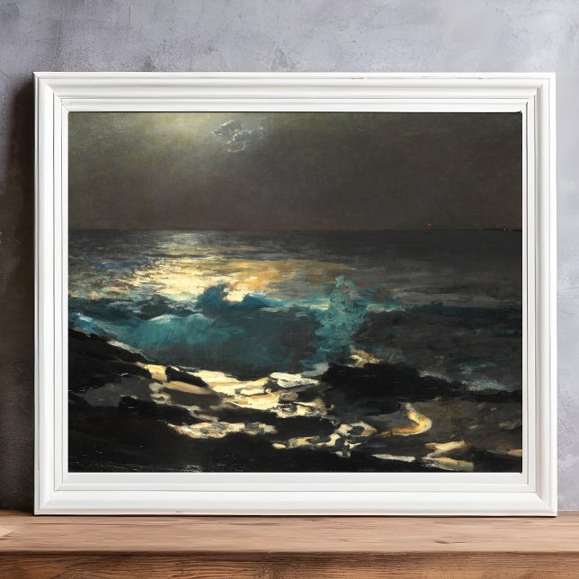 Foto Lua, Wood Island Light por Winslow Homer. (Criador carregado)