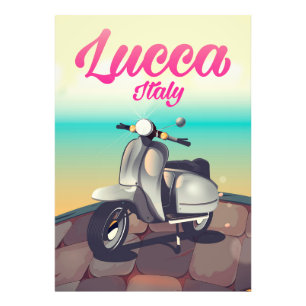 Foto Lucca Itália pôster de viagem de scooter para impr