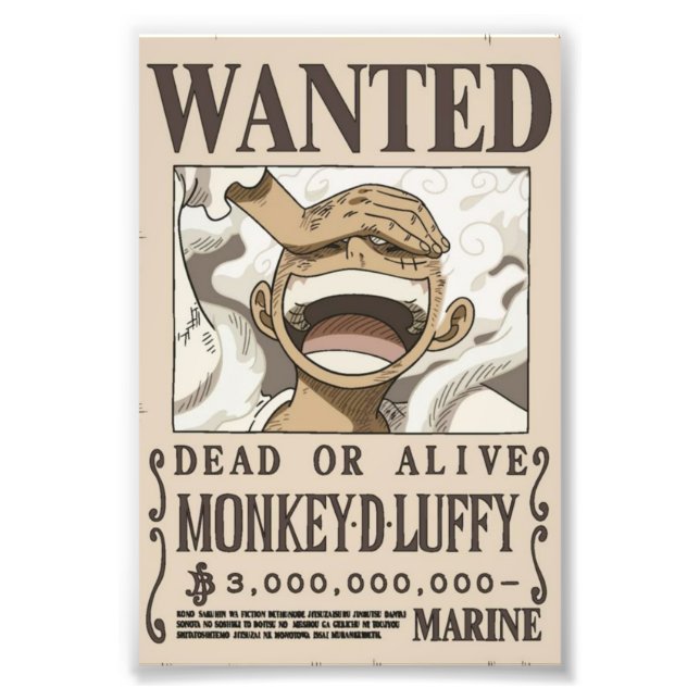 Foto Luffy Wanted Anime Poster (Frente)