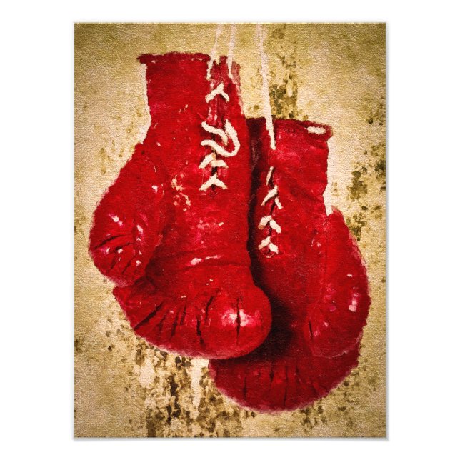 Foto Luvas de Boxe de Cor Vermelha Pintura (Frente)
