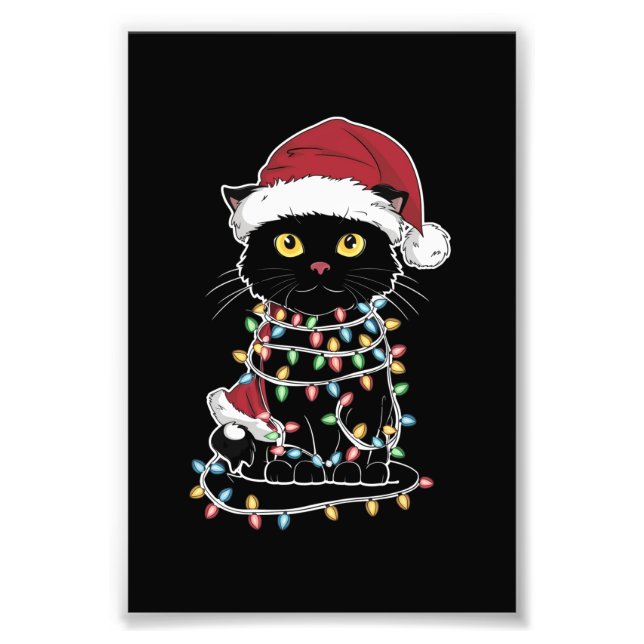 Foto Luzes de Natal para Amante de Gatos Divertidos (Frente)