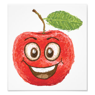 Foto maçã vermelha feliz fruta