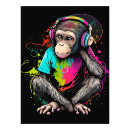 Foto Macaco Bonito Ouvindo Música, Macaco Com Música Ob