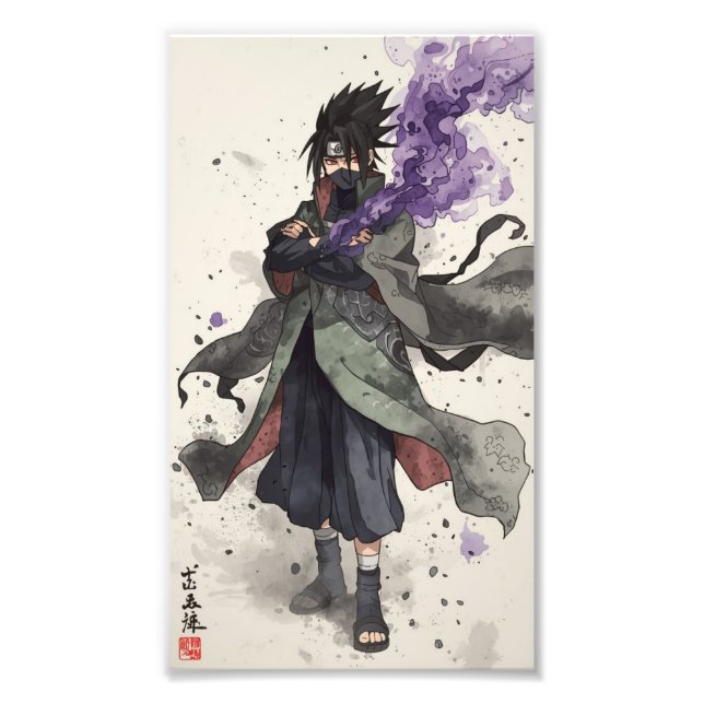 Foto Madara Uchiha – Cinematic Watercolor Wallpaper (Frente)