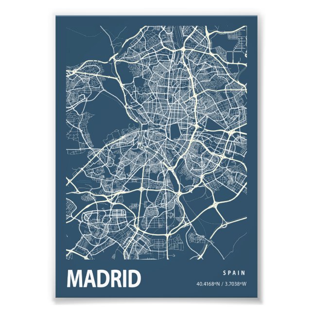 Foto Madrid - Mapa da cidade de Blueprint Espanha (Frente)