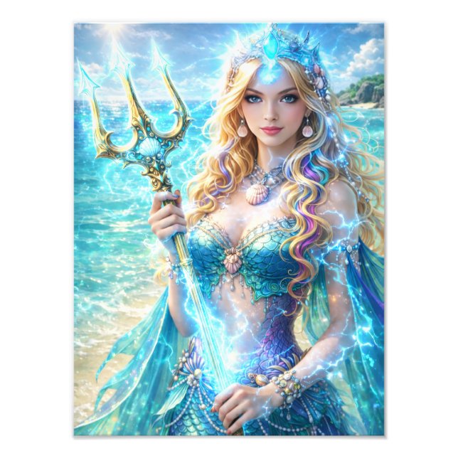 Foto Magische Meeres-Göttin – Ozean Fantasy Poster (Frente)