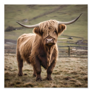 Foto **"Majestade Furry: A Vaca do Planalto Wooly Brown