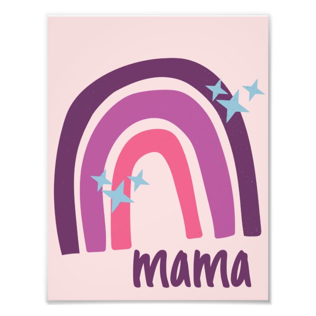 Foto Mama personalizada boêmica rosa-púrpura do arco-ír (Frente)