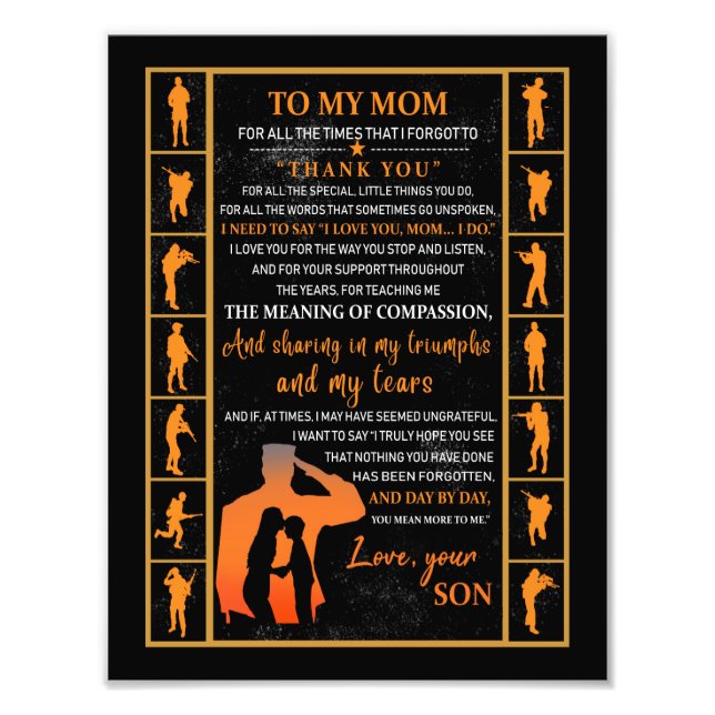 Foto Mamãe Gifts | Carta À Minha Mãe Amor Do Filho (Frente)