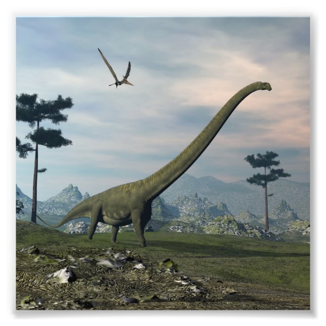 Foto Mamenchisauro dinossauro caminhada -3D renderizaçã (Frente)