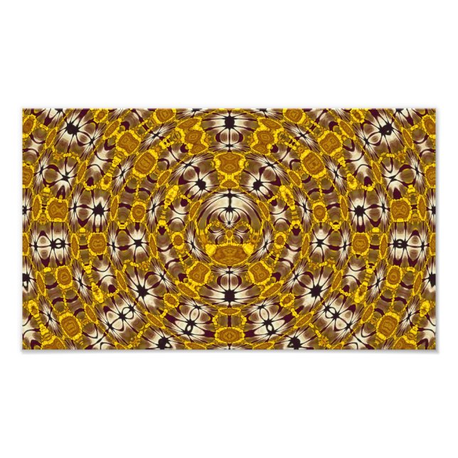 Foto Mandala Boho Padrão Floral Dourado (Frente)