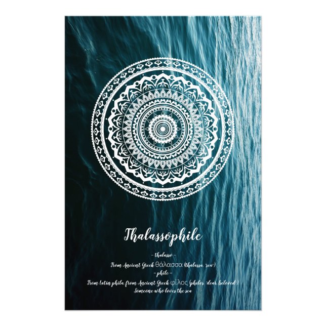 Foto Mandala Branca Deixe o mar te libertar (Frente)