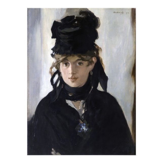 Foto Manet - Berthe Morisot com um buquê de violetas (Frente)