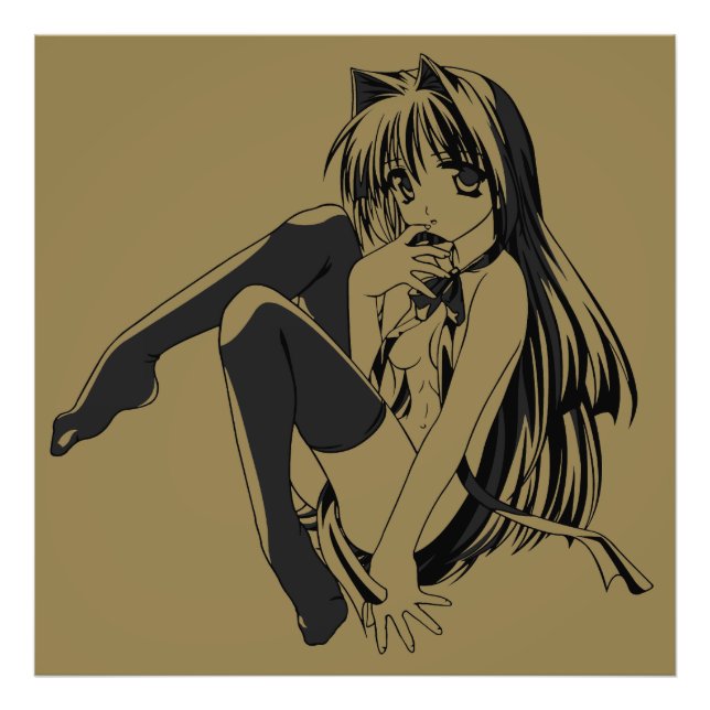 Foto Manga, Neko Catgirl Furry Kawaii Loli (Frente)