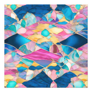 Foto "Manilva" Blue Pink Areia Ondas Fraturadas