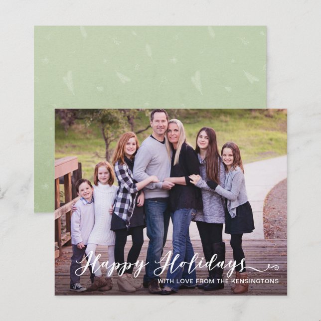 Foto manuscrita de feriados felizes modernos (Frente/Verso)