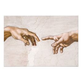 Foto Mãos de Deus, Pai e Adão, de Michelangelo