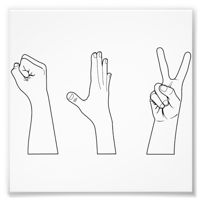 Foto Mãos de Tesoura de Papel Rock (Frente)