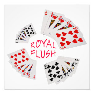 Foto Mãos Poker - Royal Flush