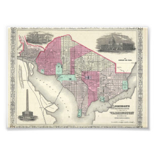 Foto Mapa 1866 de Johnson da C.C. de Washington