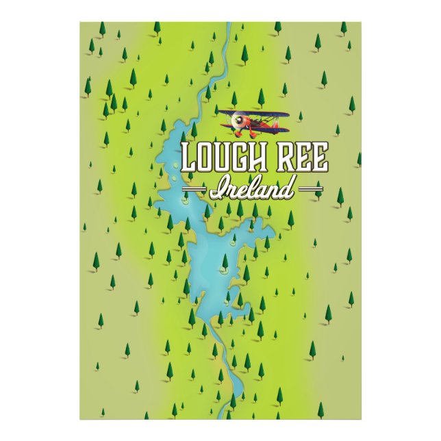 Foto Mapa Antigo do Lago Ree Irlanda. (Frente)