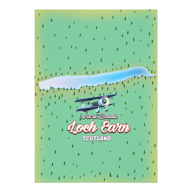 Foto Mapa antigo do Loch Earn Escócia (Frente)