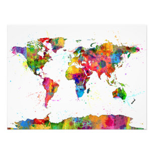 Foto Mapa da aguarela do mapa do mundo
