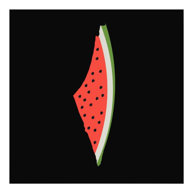 Foto Mapa da Bandeira da Melancia Palestina. Palestinos (Frente)