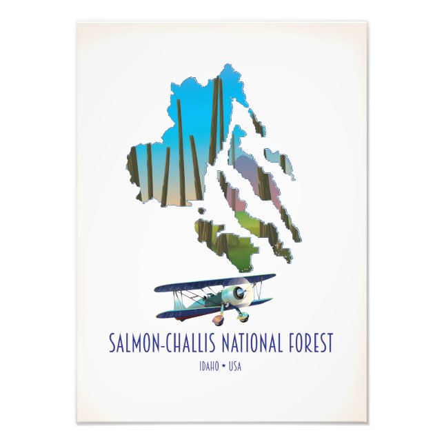 Foto mapa da Floresta Nacional Salmon-Challis (Frente)