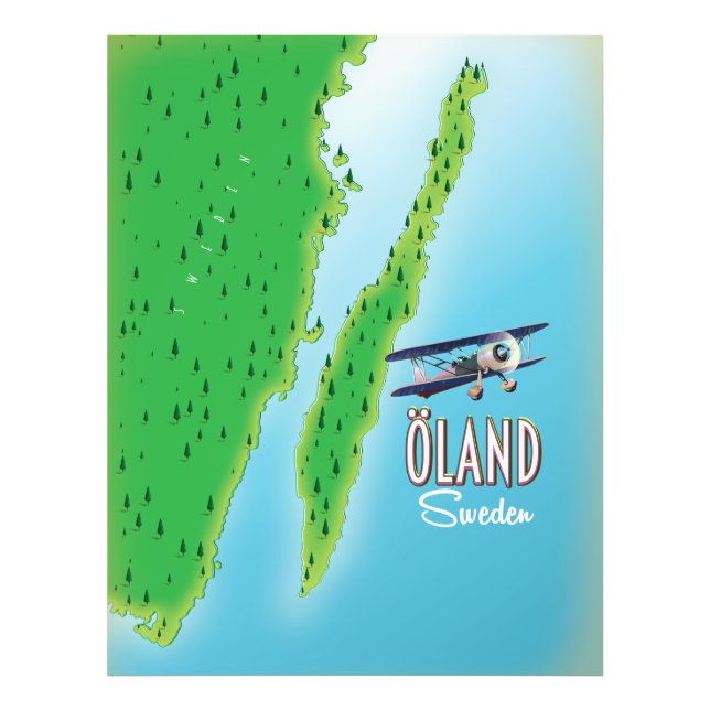 Foto mapa da ilha de Öland Suecia (Frente)