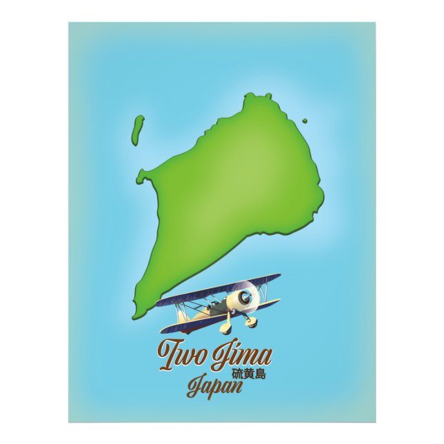 Foto Mapa da ilha Iwo Jima Japão (Frente)