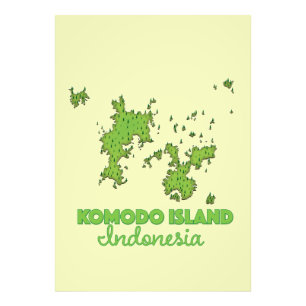 Foto Mapa da Indonésia da ilha de Komodo