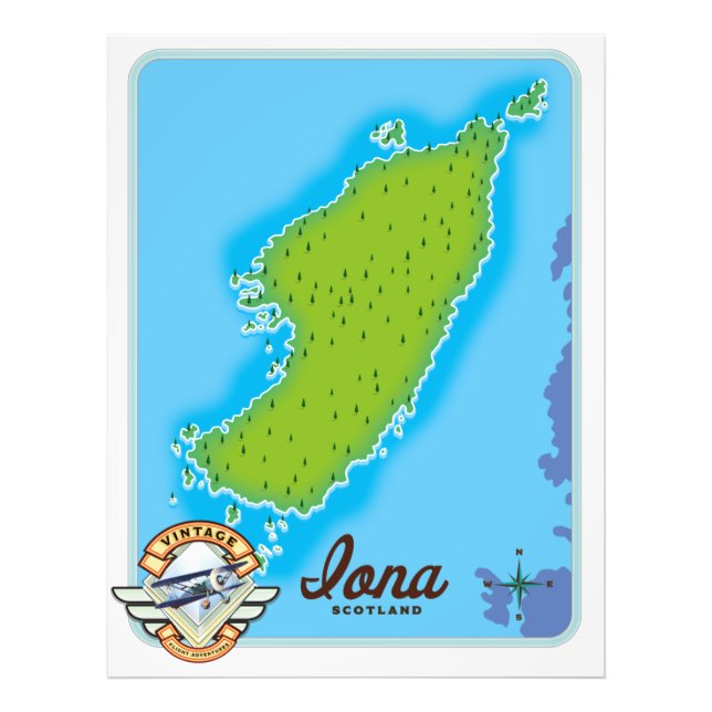 Foto Mapa da Iona Escócia (Frente)