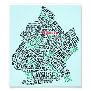 Foto Mapa da tipografia de Brooklyn NYC