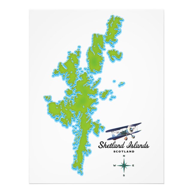 Foto Mapa das ilhas Shetland (Frente)