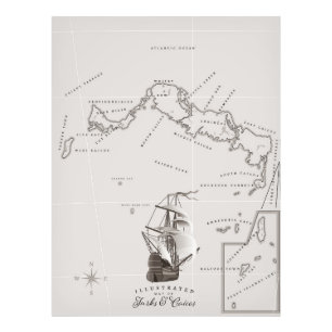 Foto Mapa das Ilhas Turcas e Caicos