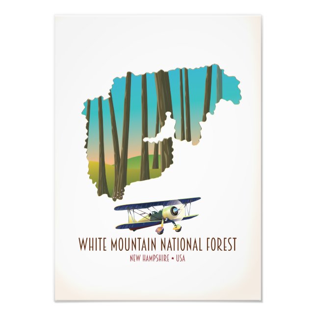 Foto Mapa das montanhas brancas da floresta nacional do (Frente)