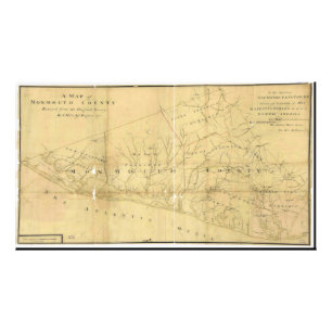 Foto Mapa de Colinas de Monmouth County New Jersey 1781